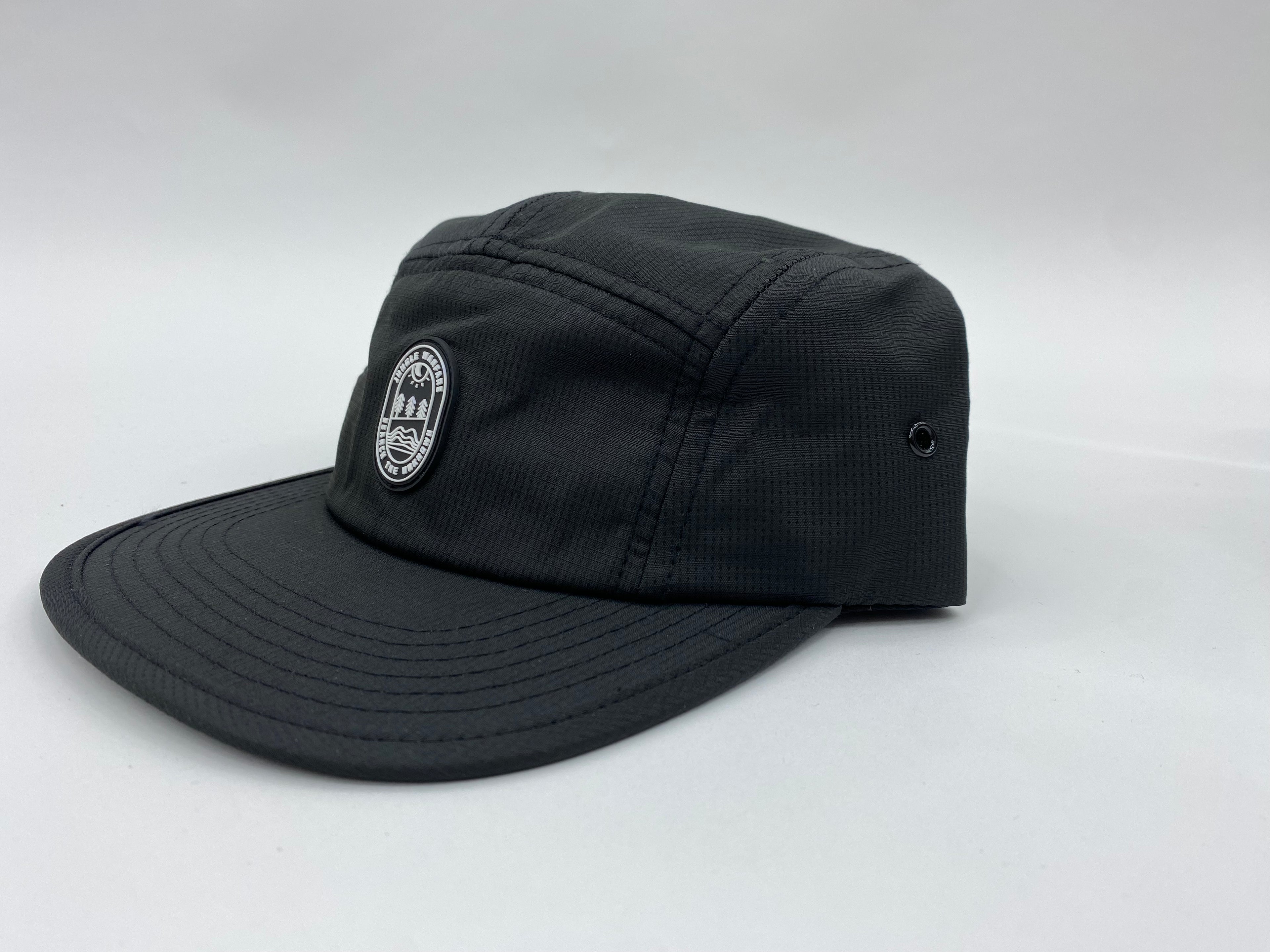 Black Five Panel Cap